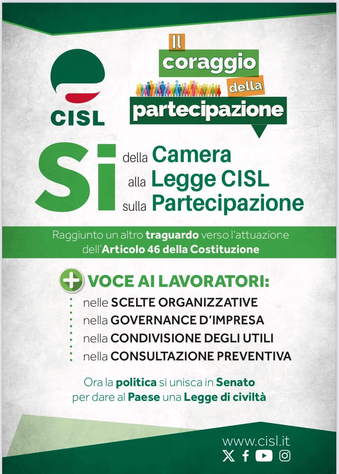 foto cisl il coraggio della partecipazione