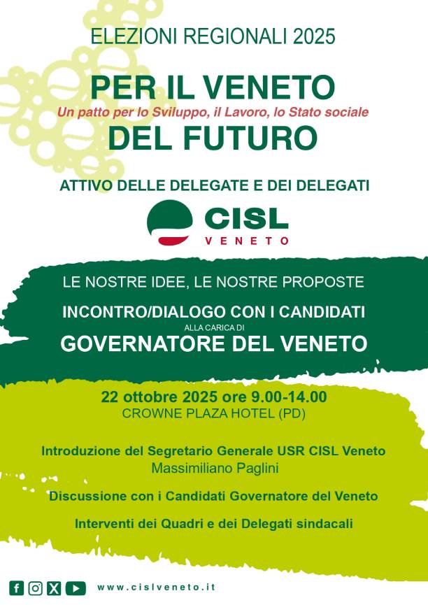 foto del manifesto cisl veneto elezioni regionali 2025 (foto)